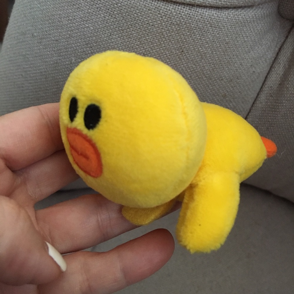 💛 Brand new Auth line friend Sally plush hair clip tie hairpin yellow duck